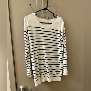 White and black striped sweater